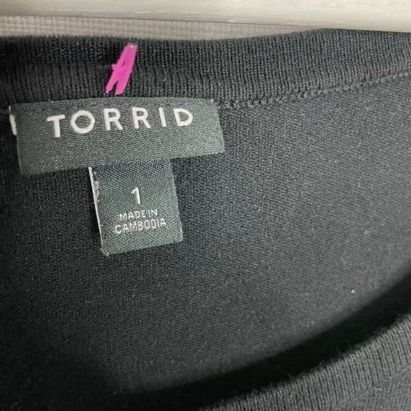 Torrid Black White Stripe Sweater Dress - Picture 3 of 4